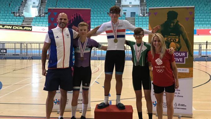 Calum with winner, Jed Smithson and Finlay Tarling on the podium